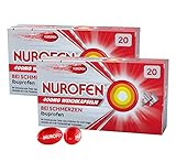 Doppelpack NUROFEN Weichkapseln 400 mg Ibuprofen bei Schmerzen - 2X so schnell vom Körper aufgenommen, langanhaltende - Wirkung durch flüssiges Ibuprofen - 2 x 20 Weichkapseln