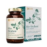 Bio Brahmi - 180 Kapseln hochdosiert / 1000 mg Brahmi Bacopa Bonnieri pro Tagesdosis/Ayurveda Nahrungsergänzung/Vegan, Zertifiziert & Nachhaltig im Glas