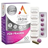 Active Iron Für Frauen | 2X Bessere Absorption | 6X Weninger Darmirritationen | 30 Kapseln Eisen & 30 Kapseln Vitamin B Komplex Plus