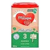 Milupa Milumil 3 – Folgemilch – Baby-Milchpulver – Nach dem 10. Monat – Passender Begleiter bei der Einführung fester Nahrung mit wichtigen Nährstoffen – Ohne Palmöl – 1 x 800 g