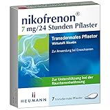 nikofrenon 7 mg/24 Stunden Pflaster - Nikotin-Pflaster zur Unterstützung der Raucherentwöhnung, mindert Entzugserscheinungen bei Nikotin-Abhängigkeit, transdermale Pflaster, 24h Wirkung, 7 St