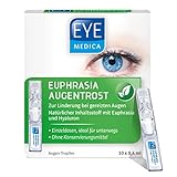 EyeMedica Euphrasia Augentropfen gegen trockene Augen und gereizte Augen, Befeuchtung, Linderung und Pflege, mit Hyaluron, 10 x 0,4 ml Einzeldosen