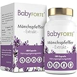 BabyFORTE® Mönchspfeffer Kapseln - 180 Stück - 10:1 Extrakt - Vegan - 10 mg Mönchspfeffer hochdosiert - Vitex Agnus Castus
