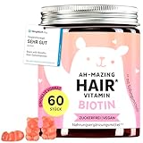 Biotin Hochdosiert Gummibärchen - Zuckerfrei - Haarvitamine für normales Haarwachstum mit 5000 μg Biotin - Haut Haar Nägel Komplex - Bears with Benefits
