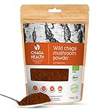 Chaga Health Chaga Pulver Bio - Wild geerntete Chaga Pilze aus estnischen Bio-Wäldern. mit viele Antioxidantien für Chaga Tee und Coffee (100 g)