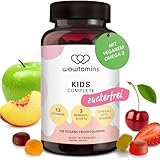 wowtamins KIDS Complete zuckerfrei - Vegane Multivitamin Gummies mit Omega 3 (120 Stück) - Vitamine für Kinder - Nahrungsergänzungsmittel für das Immunsystem mit Vitamin C, D3, B12, Zink & mehr