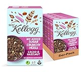W.K. Kellogg Crunchy Müsli Cacao & Hazelnut | Schoko Müsli ohne Zuckerzusatz | 5er Vorratspackung (5 x 400g)