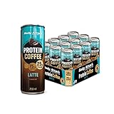 Body Attack Protein Coffee – Coffee Latte, 12 x 250ml (inkl. Pfand) - Protein Eiskaffee - erfrischender Eiskaffee fettarm mit 25 g Eiweiß, 75 mg Koffein - aus 100% Arabica Kaffeebohnen