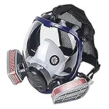OHMOTOR Vollmaske Atemschutzmaske mit Luftfilterpatrone Vollgesichtsmaske für organische Dunst