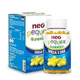 Neo Peques - Omega 3 DHA Gummibärchen für Kinder ab 3 Jahren - 30 Einheten(1 Monat) - 100% Natürliche Inhaltsstoffe - Gummi Enthält Cholin, Vitamine B das Gedächtnis - Zitronengeschmack