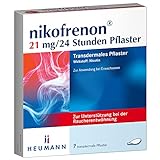 nikofrenon 21 mg/24 Stunden Pflaster - Nikotin-Pflaster zur Unterstützung der Raucherentwöhnung, mindert Entzugserscheinungen bei Nikotin-Abhängigkeit, transdermale Pflaster, 24h Wirkung, 7 St