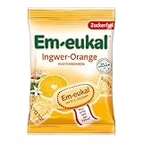 Em-eukal Ingwer-Orange Hustenbonbon zuckerfrei 75g – Aromatischer Ingwer und fruchtig-erfrischende Orangen sorgen für ein harmonisches Geschmackserlebnis – Mit Vitamin C (1 x 75g)
