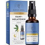 HANFAMA Hanf+Melatonin Spray - Schneller einschlafen mit dem zuckerfreien, veganen Melatonin Einschlafspray - Für 300 entspannte Nächte mit 0,5mg Melatonin hochdosiert, Einschlafhilfe Erwachsene, 30ml