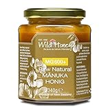 WILD HONEY - Raw Natural Manuka Honig MGO 600+ 340g im Glas I das Original I bekannt durch TV Sternekoch I Laborberichte und Zertifikate online