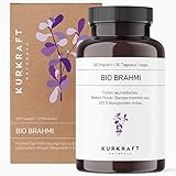 Bio Brahmi (180 Kapseln) - 500mg je Kapsel - ETO-getestet & laborgeprüft - Vegan - Ohne Zusatzstoffe - deutsche Produktion - Bacopa monnieri Pulver