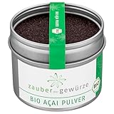 Zauber der Gewürze Acai Pulver bio – Acai-Beeren-Pulver für Acai Bowl, als Smoothie Pulver, für Müsli, gefriergetrocknet, aus Brasilien, 35 g