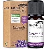 rooted.® BIO Lavendelöl [100% NATURREIN] - Echter Lavendel - Lavandula angustifolia - Ätherisches Öl für Aromatherapie, Duftlampe, Diffusoren, Raumduft, Duftkerzen und -Seifen (10ml)
