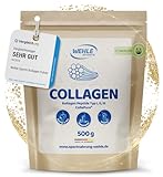 Collagen Pulver - Bioaktives Kollagen Hydrolysat Peptide, Eiweiß-Pulver Geschmacksneutral, Wehle Sports Made in Germany Kollagen Typ 1, 2 & 3 Lift Drink (500g (1er Pack))