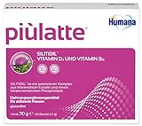 Humana piùlatte, Nahrungsergänzungsmittel für stillende Frauen, mit Vitamin B12, Vitamin D3 und Mariendistel-Extrakt, Nahrungsergänzung für die Stillzeit, 14-Tage Packung, Beutel