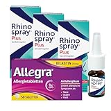 Rhinospray® plus bei Schnupfen, Nasenspray, 3x10 ml, mit dem Wirkstoff Tramazolin & Allegra Allergietabletten, 50 Stück, mit dem Wirkstoff Bilastin