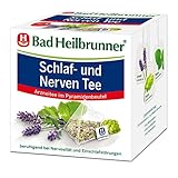 Bad Heilbrunner Schlaf- & Nerven Tee - Arzneitee im Pyramidenbeutel - Melisse, Lavendel & Hopfen - beruhigt bei Nervosität & Einschlafstörung - für überreizte Nervenbündel (6 x 15 Pyramidenbeutel)