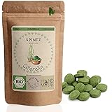 SPINTZ® 200 Stk. Chlorella Bio Presslinge 100% kontrolliert biologischer Anbau | Vegane Tabletten 500mg/Tab | Plastikfrei und nachhaltig verpackte