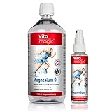 vitamagic Magnesium Öl-Set: 1000 ml Original Zechstein Magnesium Öl mit 100 ml Sprühflasche, 1er Pack (1 x 1 l)