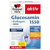 Doppelherz Glucosamin 1550 + Kollagen + MSM + Vitamin C - als Beitrag zur normalen Kollagenbildung für eine normale Knorpelfunktion - 100 Kapseln