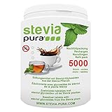 steviapura | Stevia Tabs Sparpackung - 5000 Stück Stevia Tabletten + GRATIS Dosierspender - 300g