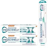 SENSODYNE ProSchmelz Set für geschwächten Zahnschmelz - 2x ProSchmelz Repair Zahnpasta, 1x ProSchmelz Zahnbürste, extra weich