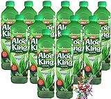 yoaxia ® - [ 12x 1,5 Literl ] OKF Aloe Vera King Getränk mit 30% Aloe / Natural / Drink / inkl. 12x€0,25 Einwegpfand + ein kleines Glückspüppchen - Holzpüppchen